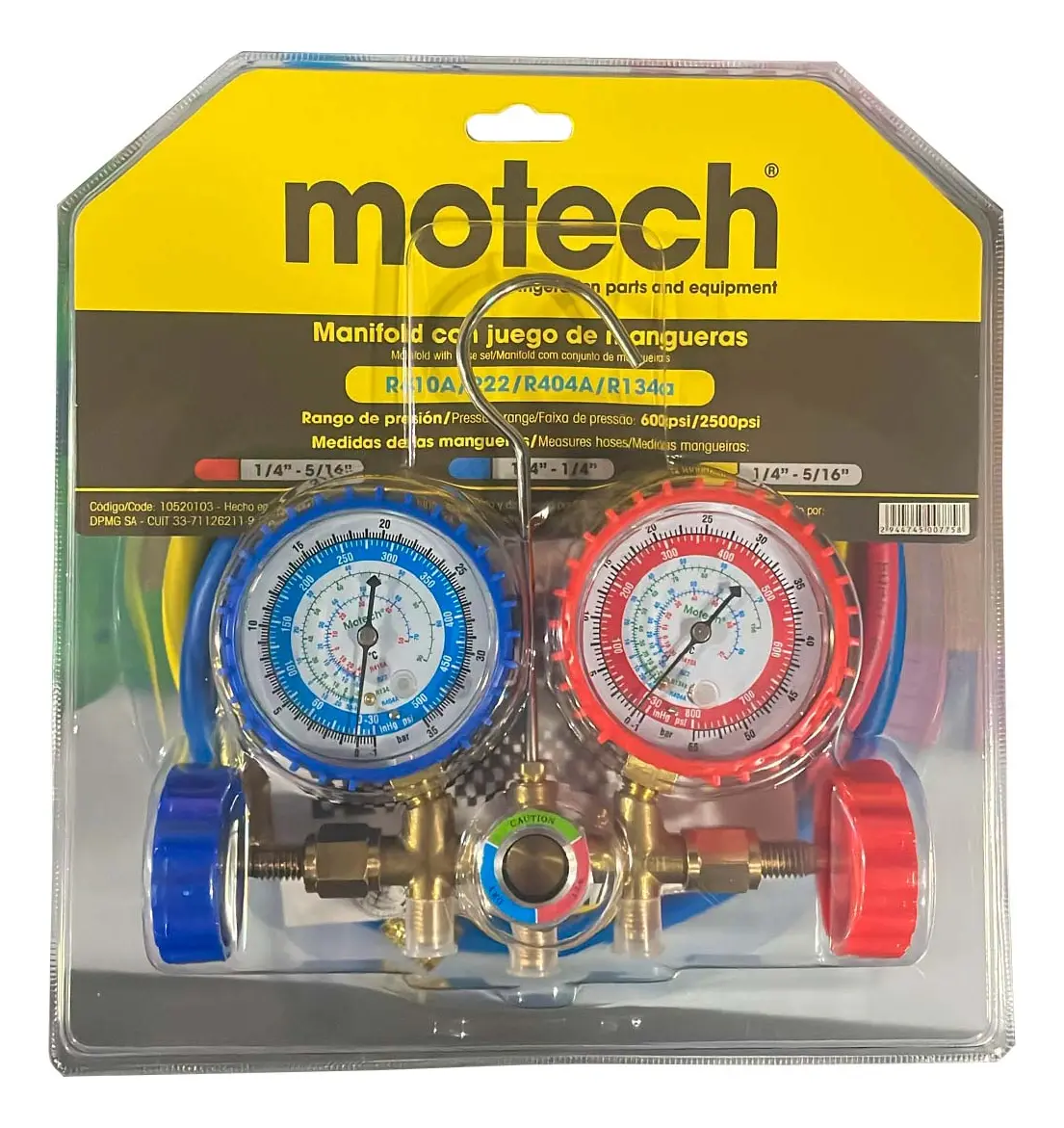 MANIFOLD MOTECH 0.9M VISOR R410/R22/R404/R134